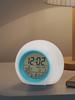 Creative 7 Colorful Round LED Light Alarm Clocks Time Date Display Temperature Detection Multi Functional Circular Alarm Clock