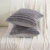Gestreiftes Kissen aus Kaninchenhaarimitat, weich, einfarbig, Sofakissen, Nachttischkissen, abnehmbares, waschbares Kissen