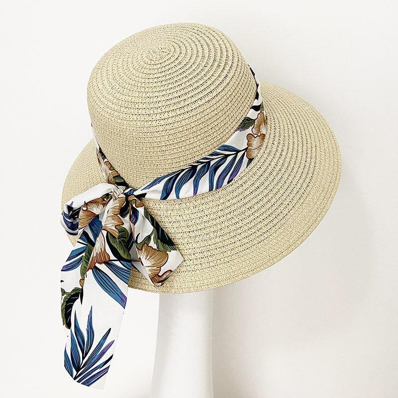 Dames Stro Zonnehoed met Brede Rand - Opvouwbare Strand- & Vakantiehoed