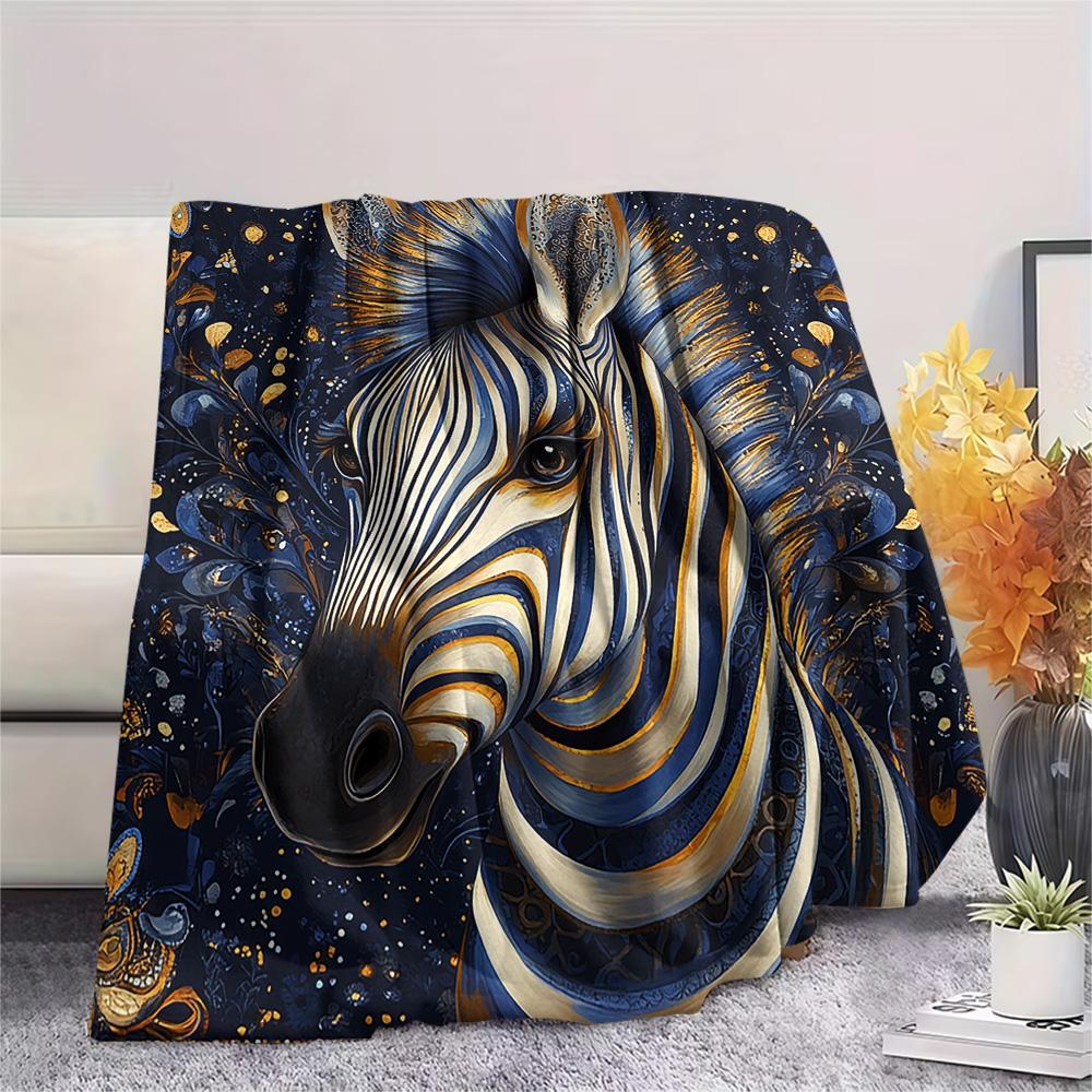 Zebra Print Flannel Blanket, High quality Comfortable for All Seasons, Home Decor, Warmth and Comfort, Perfect for Christmas Gifts