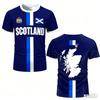 Scottish Flag Merlot Football T-shirt Fashionable Casual Men's Sportswear Summer Outdoor Fitness Short Sleeved Round Neck Tops