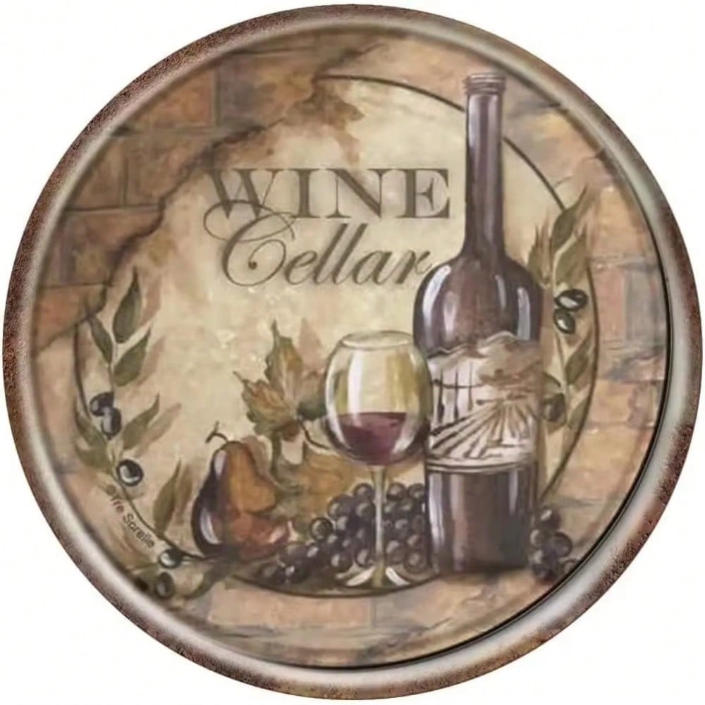 

Metal Tin Sign Wall Art Vintage Round Sign Plaque for Home Bar Cafe Pub Decor 20x20