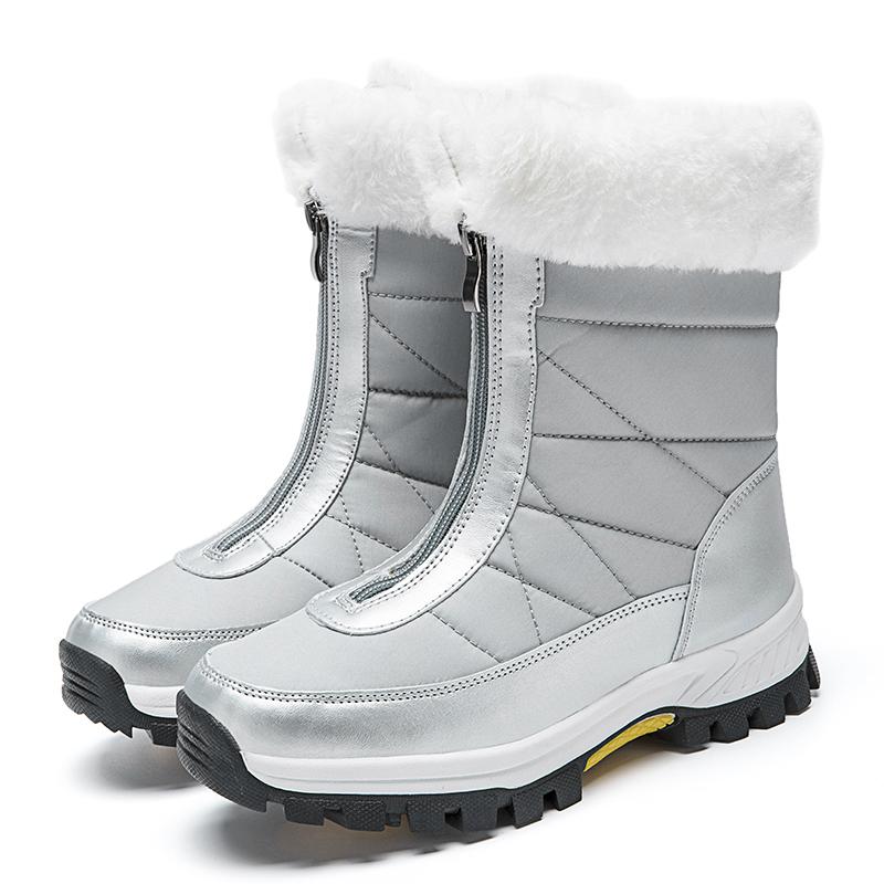 Mode Damen High-Top Schneestiefel Plüsch Baumwollschuhe Warme Winter Damen Outdoor Sneaker Rutschfeste Wanderschuhe