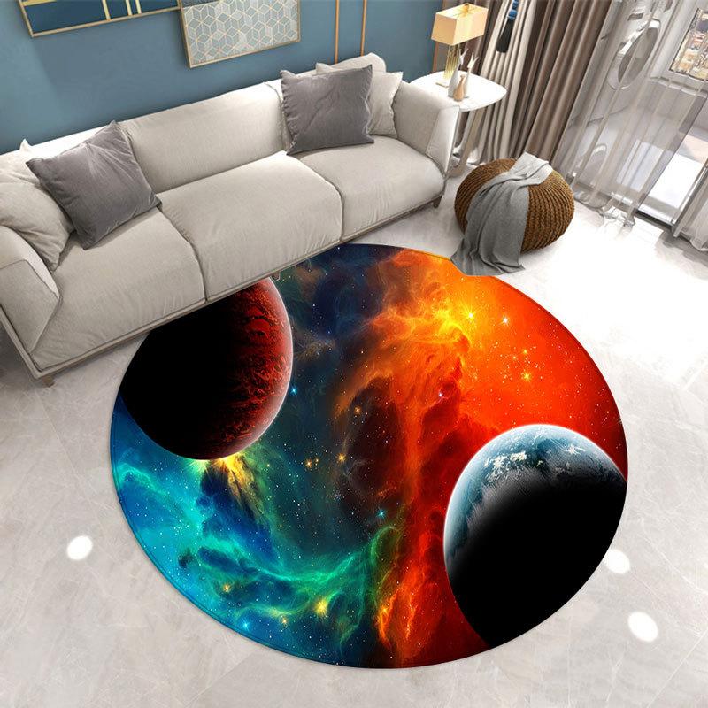Star universe round carpet living room bedroom room stepping carpet romantic star soft carpet