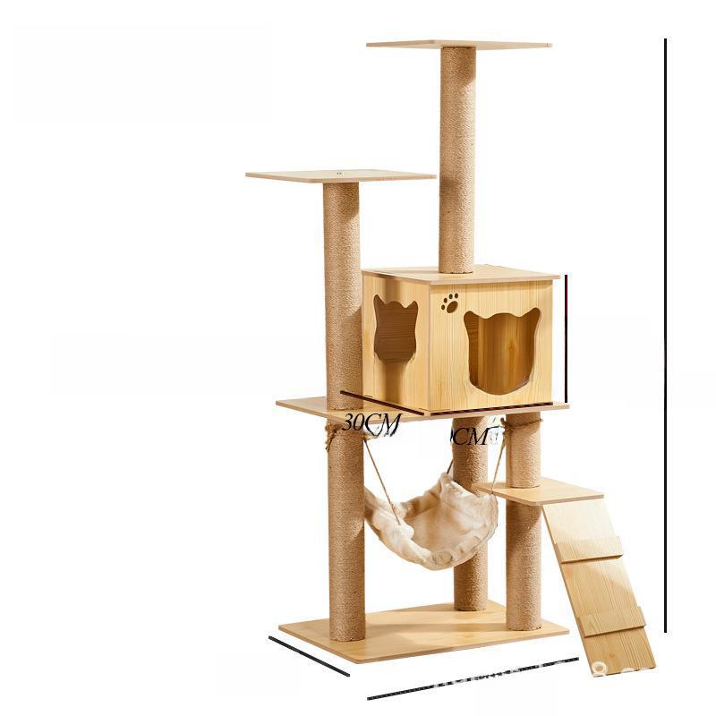 

Лазалка и лежанка для кошек - дерево с когтеточкой, подставкой для заточки когтей, платформой для прыжков и смотровой башней.