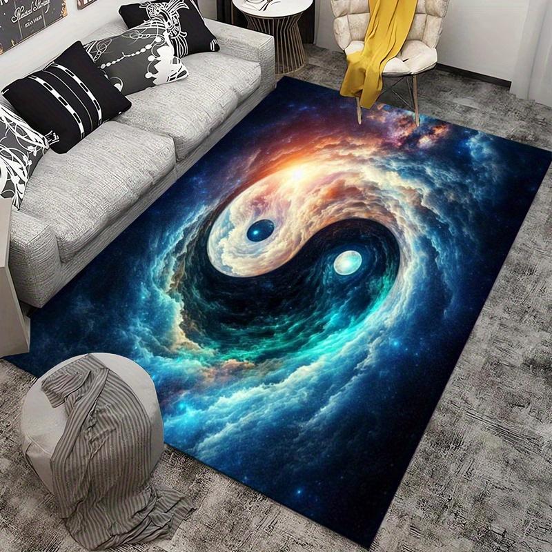 Yin Yang Nebula 3D printing area carpet-non-slip, machine washable polyester carpet for living room, bedroom home decoration