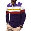 Long Sleeve Polo Shirt with Striking Tiger Print, Stylish Casual Top