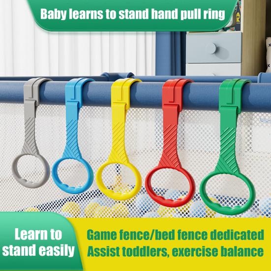 Baby Playpen Pull Up Rings for Infants Easy Install Plastic Walking Assistant Handles Baby Fence Accessories