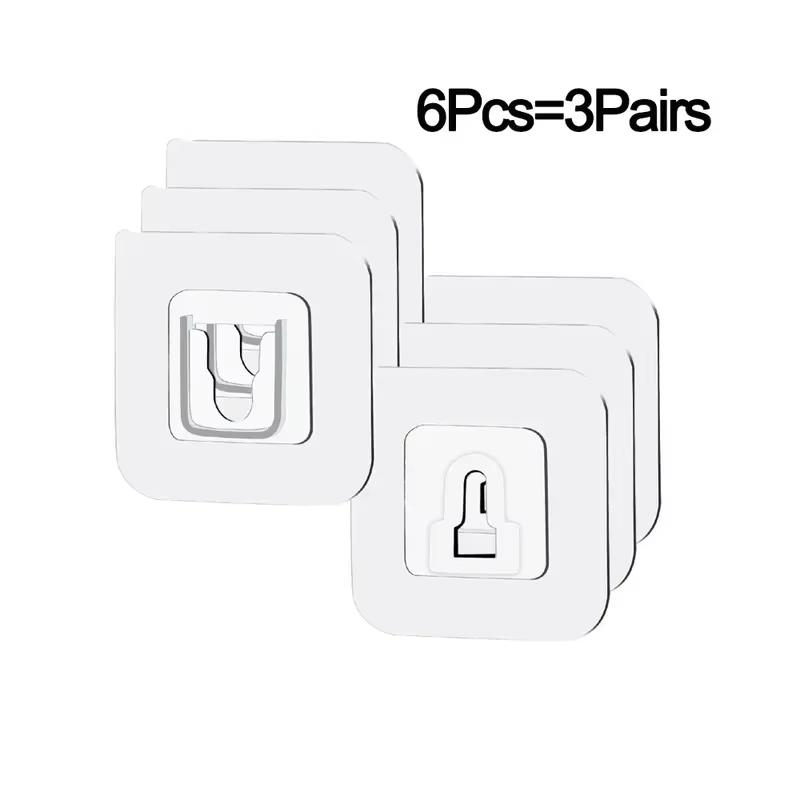 

No Trace Mother-and-child Buckle Magic Hook Strong Double-sided Adhesive Wall Hook Kitchen Bathroom Shelf Patch Strip Holder