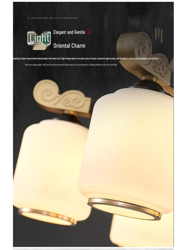 2024 Modern Chinese Style Chandelier for Living Room, Dining Room, or Bedroom - Simple and Elegant Atmosphere with Hotel-Quality Lighting