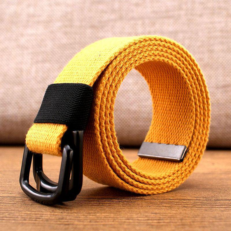 Men's Canvas & Leather Double Ring Stretch Belt