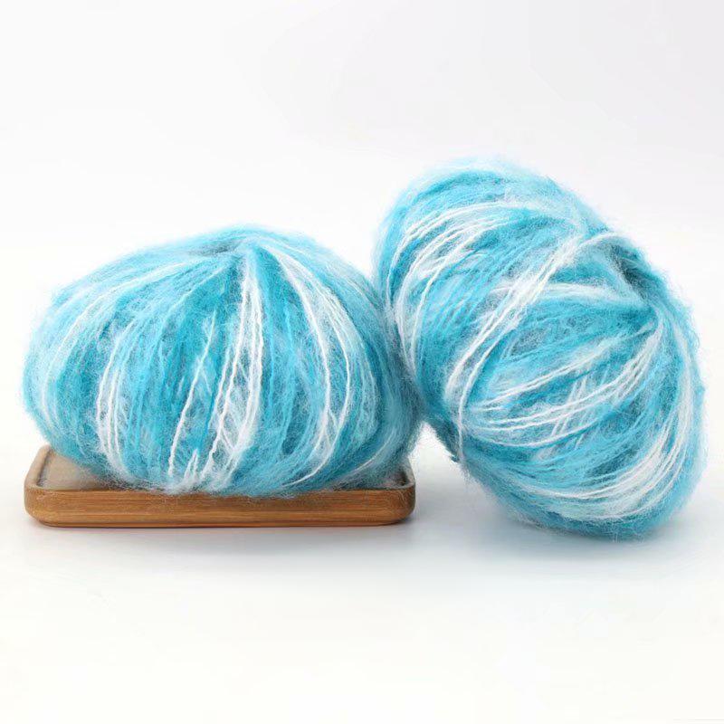 25g/Knäuel Mischfarbe Buntes Spezialgarn zum Handstricken Farbverlauf Handgefärbtes Mohar-Garn Gestrickter Pullover Schal Mütze Puppe