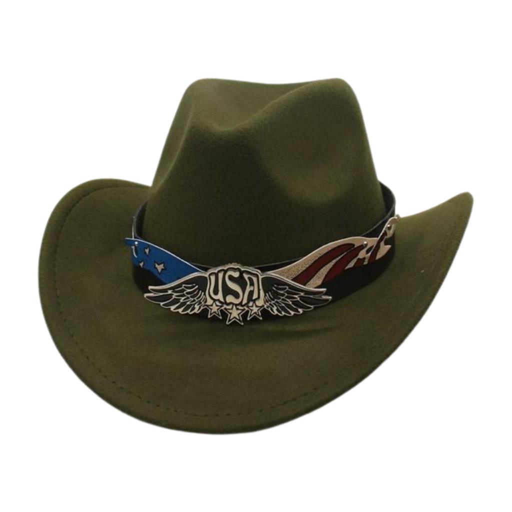Tibetan Jazz Hat Woolen Shiny Belt Celebrity Style Retro Cowboy Hat Western Cowboy Hat