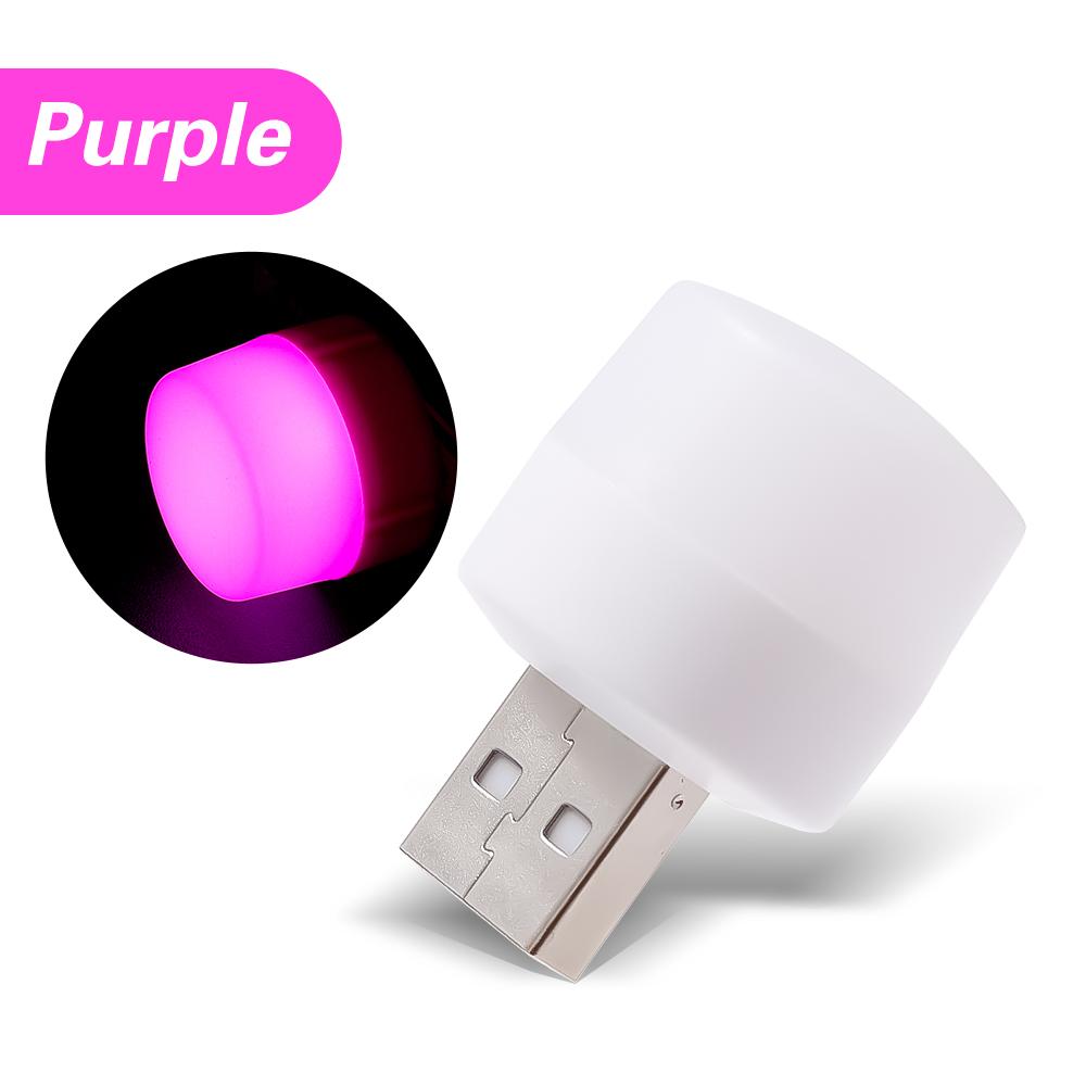 

USB 4 Color Mini Night Light Holiday Light with Pen Gift for Children Friend Gift Decoration Bedroom Bathroom Stairs Night Lamp 2PCS&USB Plug фиолетовый