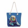Oil Painting of a Dog Print Thick Rope Single-shoulder Beach Bag 7214