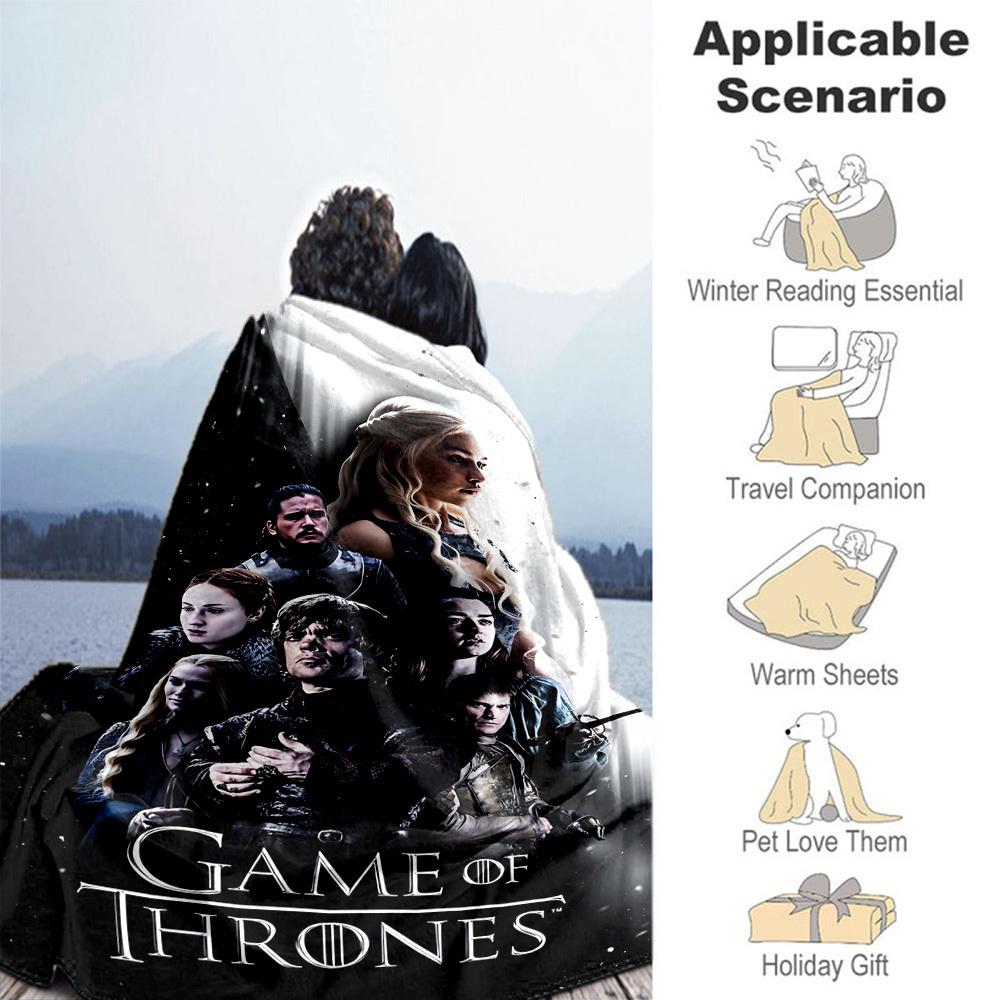 1PC Game of Thrones Outdoor Flannel Blanket Soft Plush Decor for Picnics, camping,Bedroom, Playroom, Office1198A
