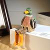 Handgemaakte Langpotige Eend Houtsnijwerk Eigenzinnig Houten Sculptuur Kantoor Bureau Huis Plank Decoratie Cadeau Ornament