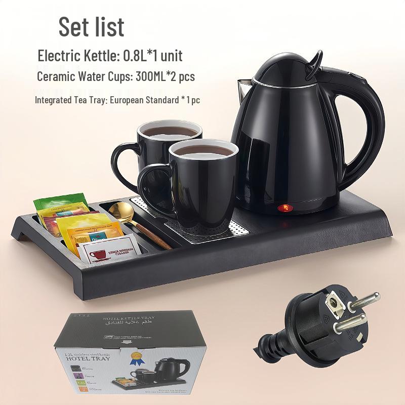 

European Standard Electric Kettle Tray Set for Hotel Rooms - 304 Stainless Steel