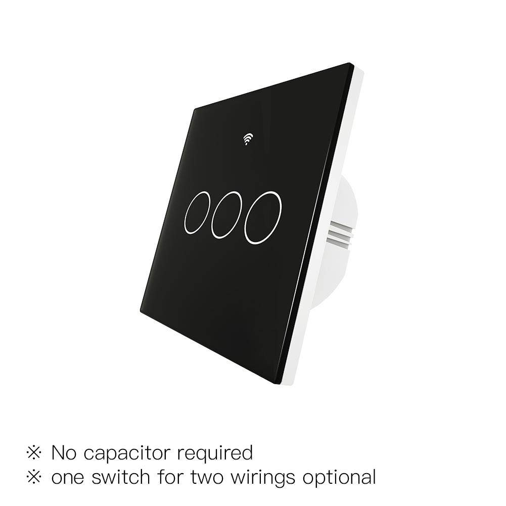 מתג אור חכם ZigBee קיר מגע עם חוט ניטרלי / ללא חוט ניטרלי, ללא קבל נדרש Smart LifeTuya 2/3 Way Muilti-Control