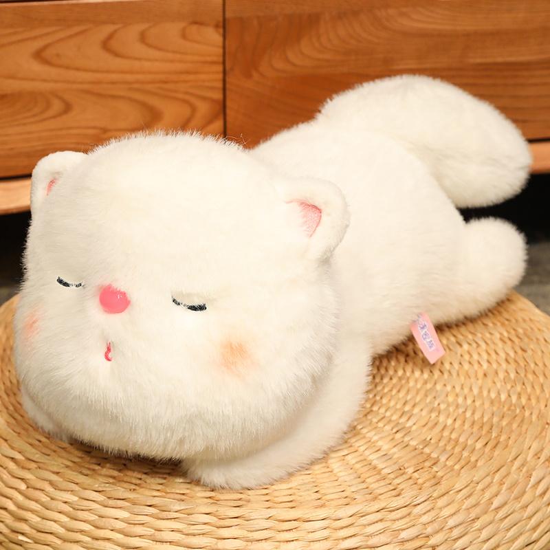 

Non-Toxic 30/45/55Cm Long Lying Cute Soft Stuffed Animals White Cat Dolls Pillow Plush Lovely Cat Toys Room Decor Nice Birthday Gift 30cm