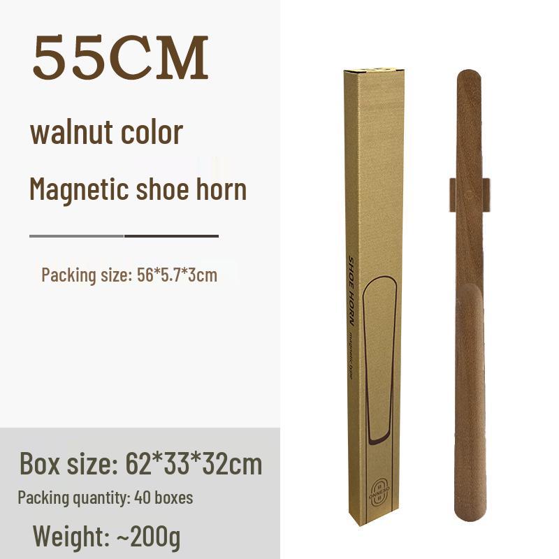 Black Walnut Magnetic Shoehorn: Long Handle Shoe Puller for Pregnant Women, Elderly, and Easy Wear, Premium Solid Wood.
