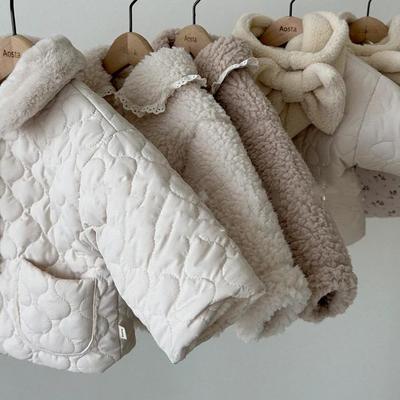 Velvet Winter Cardigan for Babies - Lapel Style, Warm Cotton Jacket, Unisex Newborn Korean Design