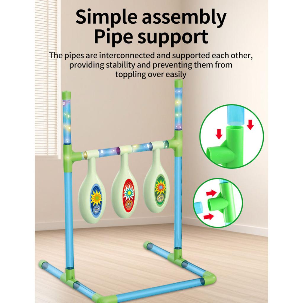 Indoor And Outdoor Beanbag Throwing Game Stand With Lights, 2-in-1 Two-player Competitive Throwing And Ring Game Toy