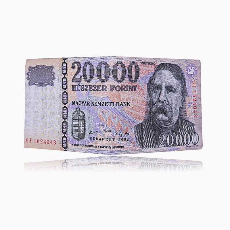 Unisexová krátká peněženka s kreativními vzory měn z různých zemí