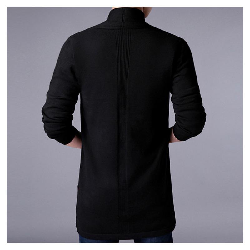Men S Long Knit Cardigan Casual Pocket Sweater Coat
