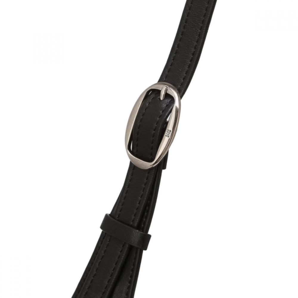 Daks Heather Black Premium Leather Crossbody Shoulder Bag Dcba75761bk