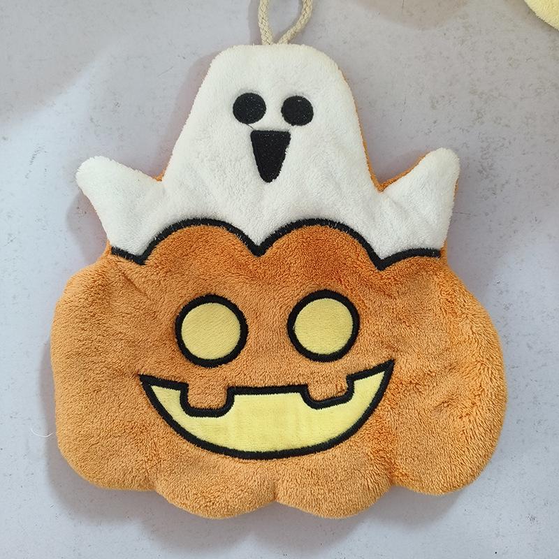 Niedliche Halloween Kürbis Korallen Samt Kinder Handtücher Wasserabsorbierende Schnelltrocknende Handtücher zum Aufhängen für Küche Badezimmer Feiertagsgeschenk