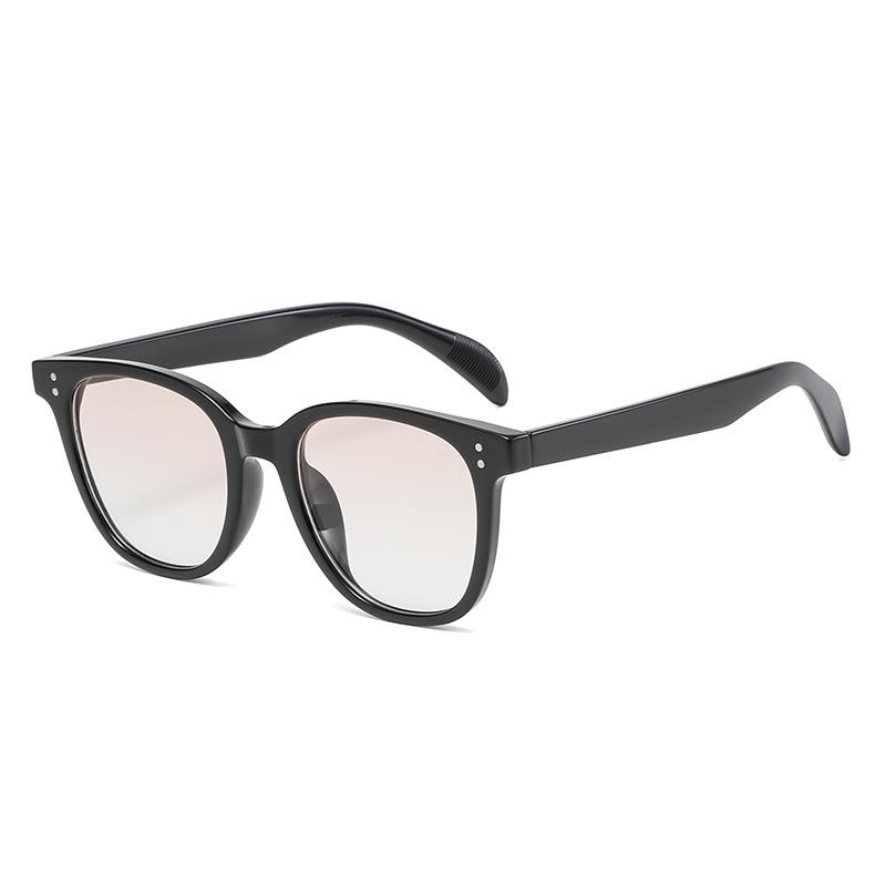 Large frame milk tea color sunglasses women's retro square big face thin glasses trendy new sunglasses spot