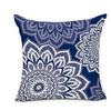 Blue Geometric & Floral Pattern throw pillow cover with short plush print for living room sofa decoration cushion cover