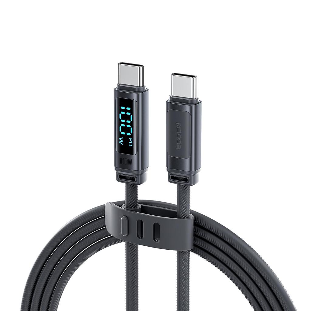 Toocki PD100W Digital Display Silicone Cable for Apple 17 MacBook, Super Fast Charging.