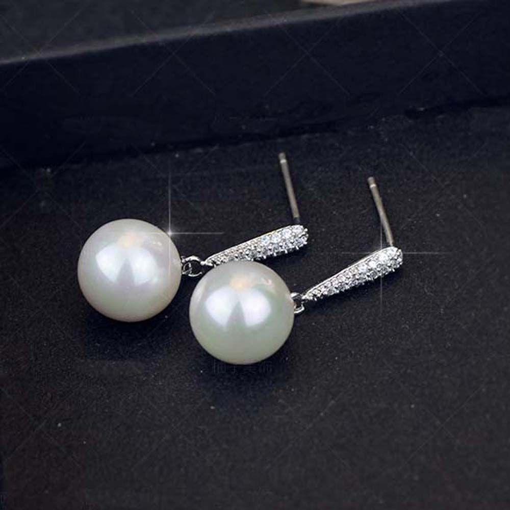 Trendy Women Gifts Shell Pearl S925 Silver Ear Studs Jewelry Fashion Drop Earrings