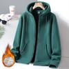 Solid Cashmere Fleece Hoodies Women Sweatshirt Autumn Winter Jacket Breathable Leisure Walk Warm Hooded Zipper Top Lady Coat