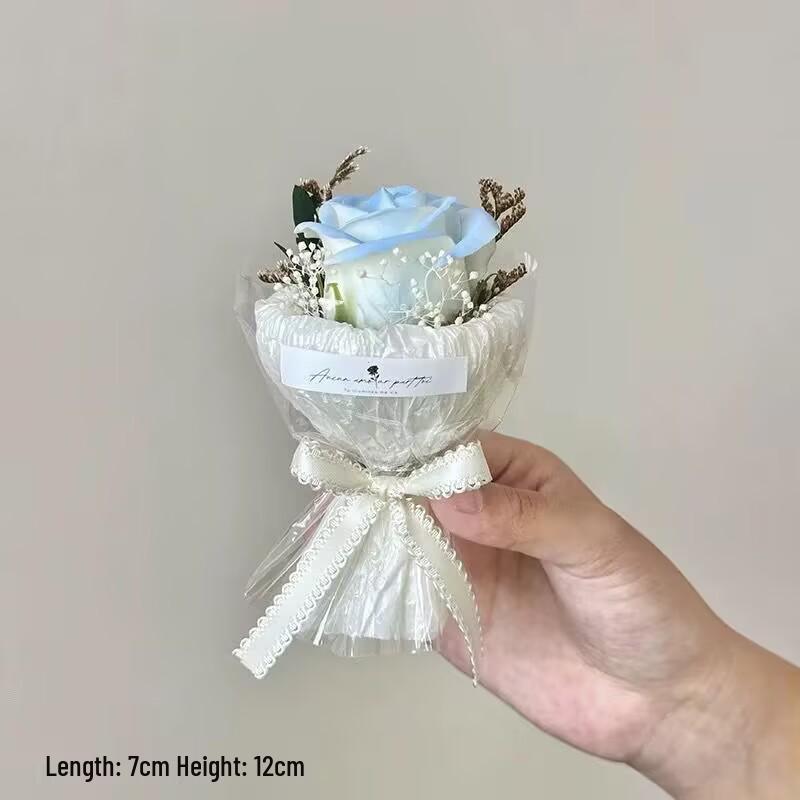 Preserved Mini Rose Bouquet - Artificial Dried Flowers Gift Ornament for Birthdays and Souvenirs