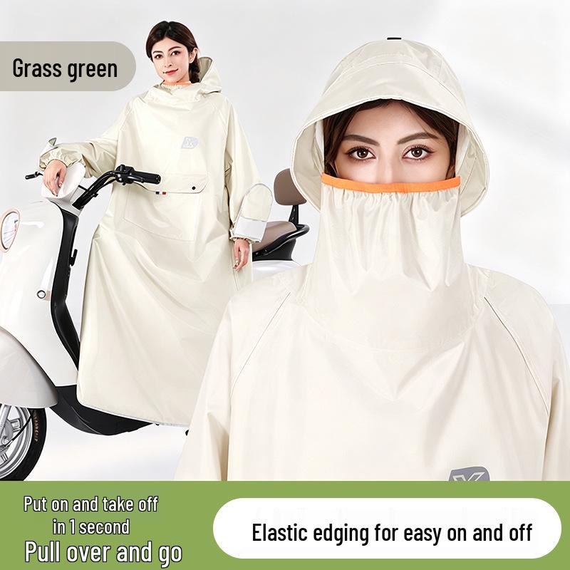 Long Style Electric Vehicle Raincoat - Full Body Thickened Anti-Torrent Adult Cape