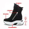 Women Snow Boots Genuine Leather Suede Natural Fur 8.5cm Platform Wedge Zipper Women Winter Shoes Warm Ankle Booties