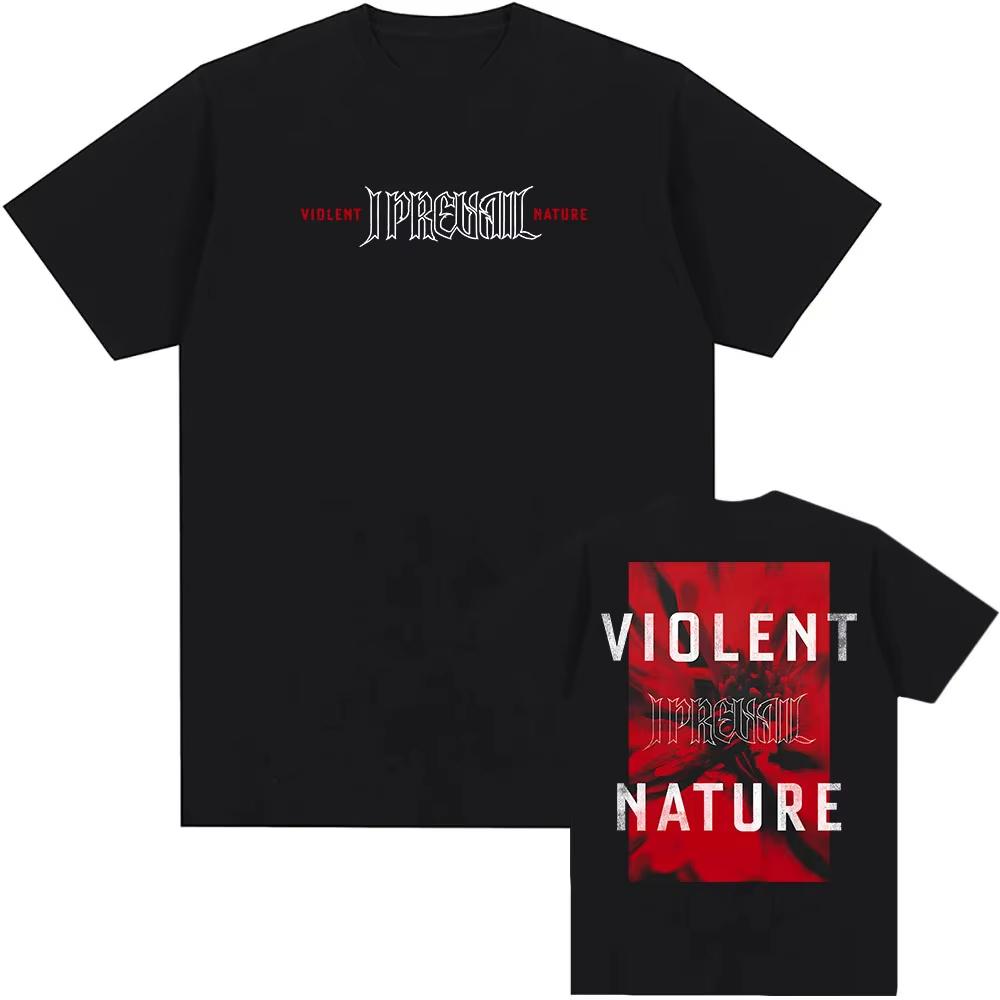 

VIOLENT NATURE BARBED FLOWER T SHIRT I Prevail Punk Band Print Tshirts Unisex Streetwear Hip Hop Cotton Short Sleeve T Shirt S