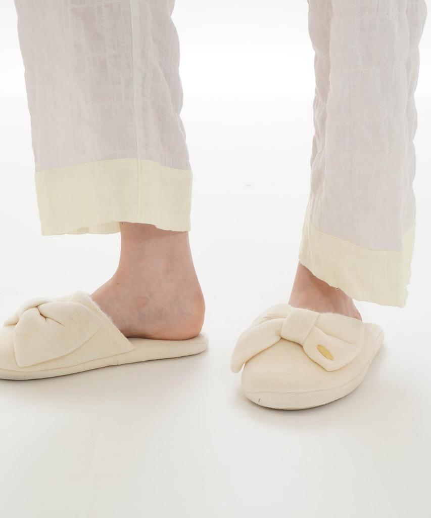 Narue Shirred Double Gauze Solid Pajama Gray Women's Two-Tone Set,