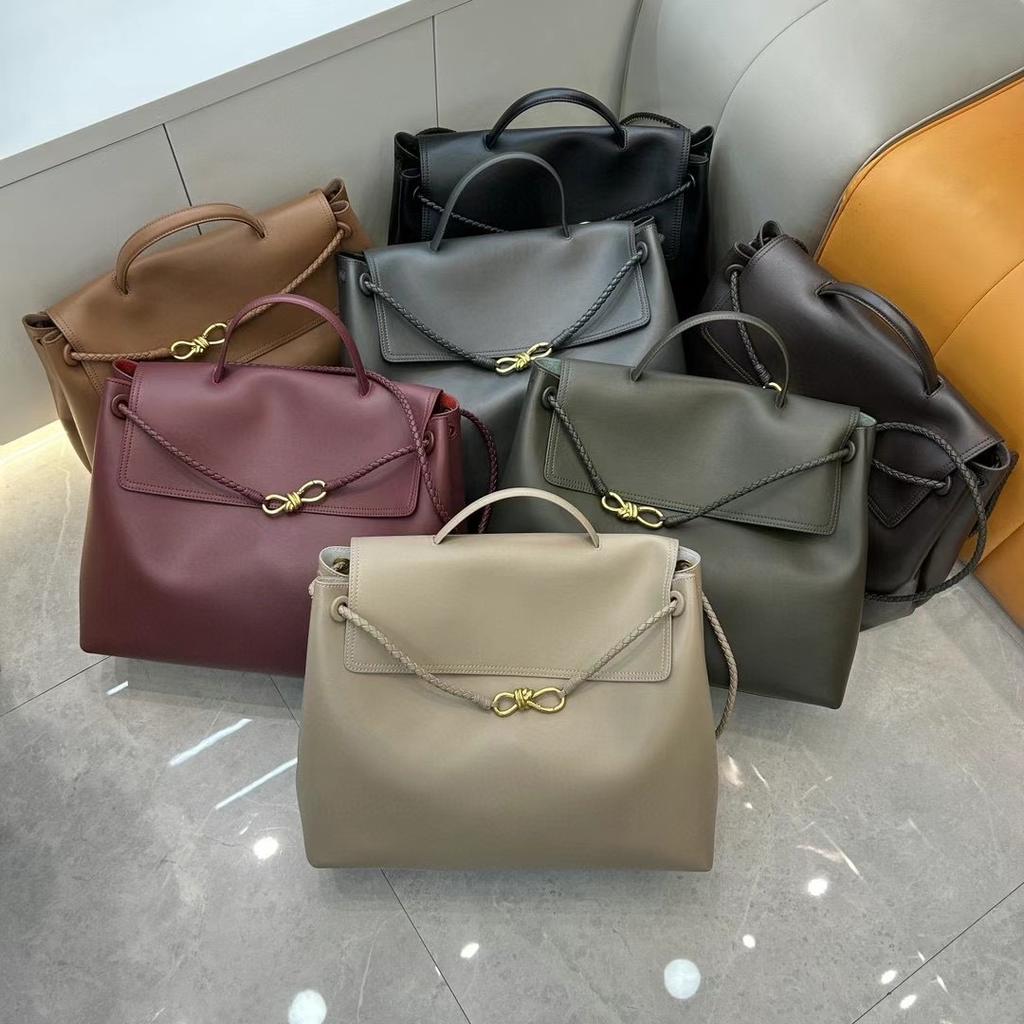 Cross-border explosion Andiamo leather handbag 2025 new old money style high-end women's cowhide tote bag