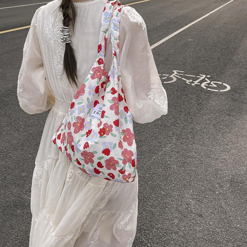 Simple and Fashionable Commuting Cross-span Bag Retro Cloth Bag Fashionable Literary Fresh Student Shoulder Bag Large Capacity Tote Bag