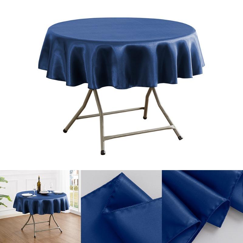 150/180/200cm Round Satin Tablecloth Bright Silk Tablecloth For Baby Shower Wedding Birthday Party Banquet Christmas Table Decor