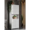 Bathroom Cabinet Double Column - 4 Doors + 1 Niche - L73 X D31 X H190 Cm - White - AMANDA