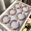 Natural Brazilian Purple Agate & Amethyst Bracelet with Glitter Effect