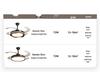 Chinese Style Silent Ceiling Fan with Light - Walnut Finish, Retro Design, High-End, Large Airflow for Bedroom or Restaurant.
