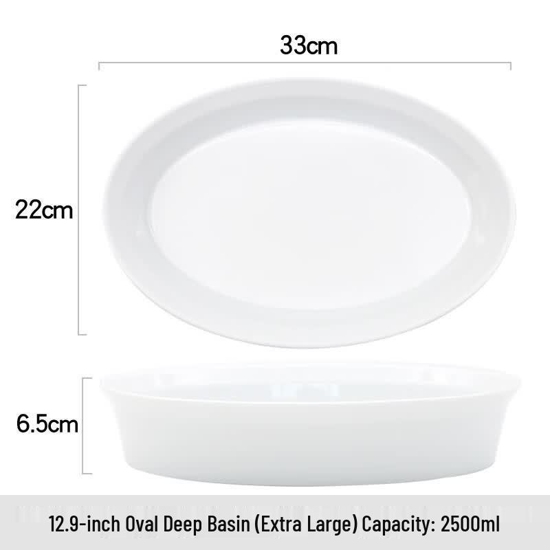 Nordic Ceramic Oval Deep Plate
