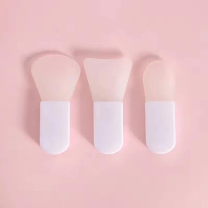 3 Stück Mini Silikon Maskenpinsel Kosmetikpinsel Gesichts-Schönheitswerkzeuge Sind Geeignet für Reisen und Tragbares Hautpflege Make-up Pinselset