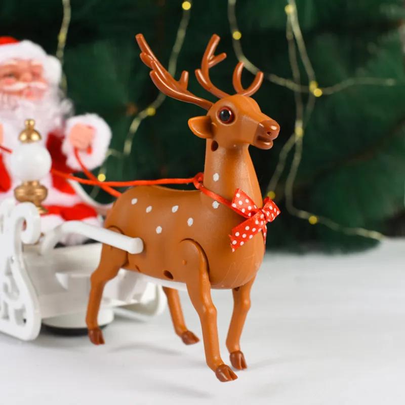 Moș Crăciun Electric Căruță cu Reni Decorațiune de Crăciun Cadou pentru Copii Sanie cu Elani Jucărie pentru Copii Păpușă Reutilizabilă Consumabile pentru Decorațiuni de Crăciun A259